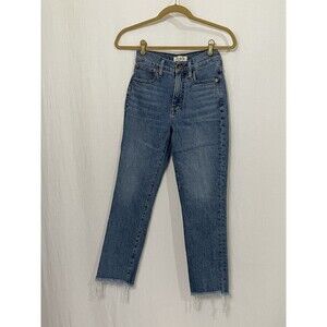 Madewell The Perfect Vintage Cropped Jeans Raw Hem Denim 24P Distressed